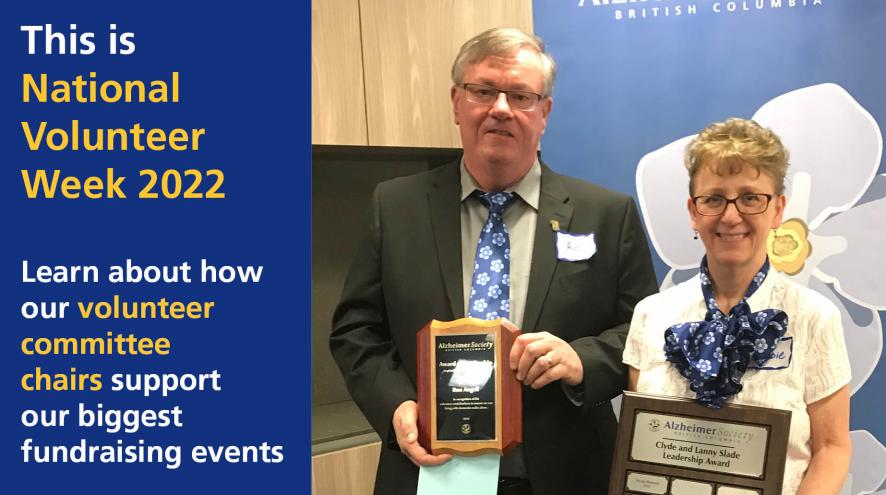 National Volunteer Week 2022 image of Ron and Deb Angell, long-time volunteer committee members for the IG Wealth Management Walk for Alzheimer's