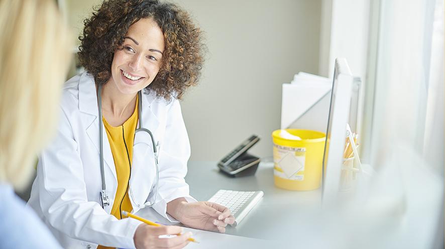 Doctor talking to patient